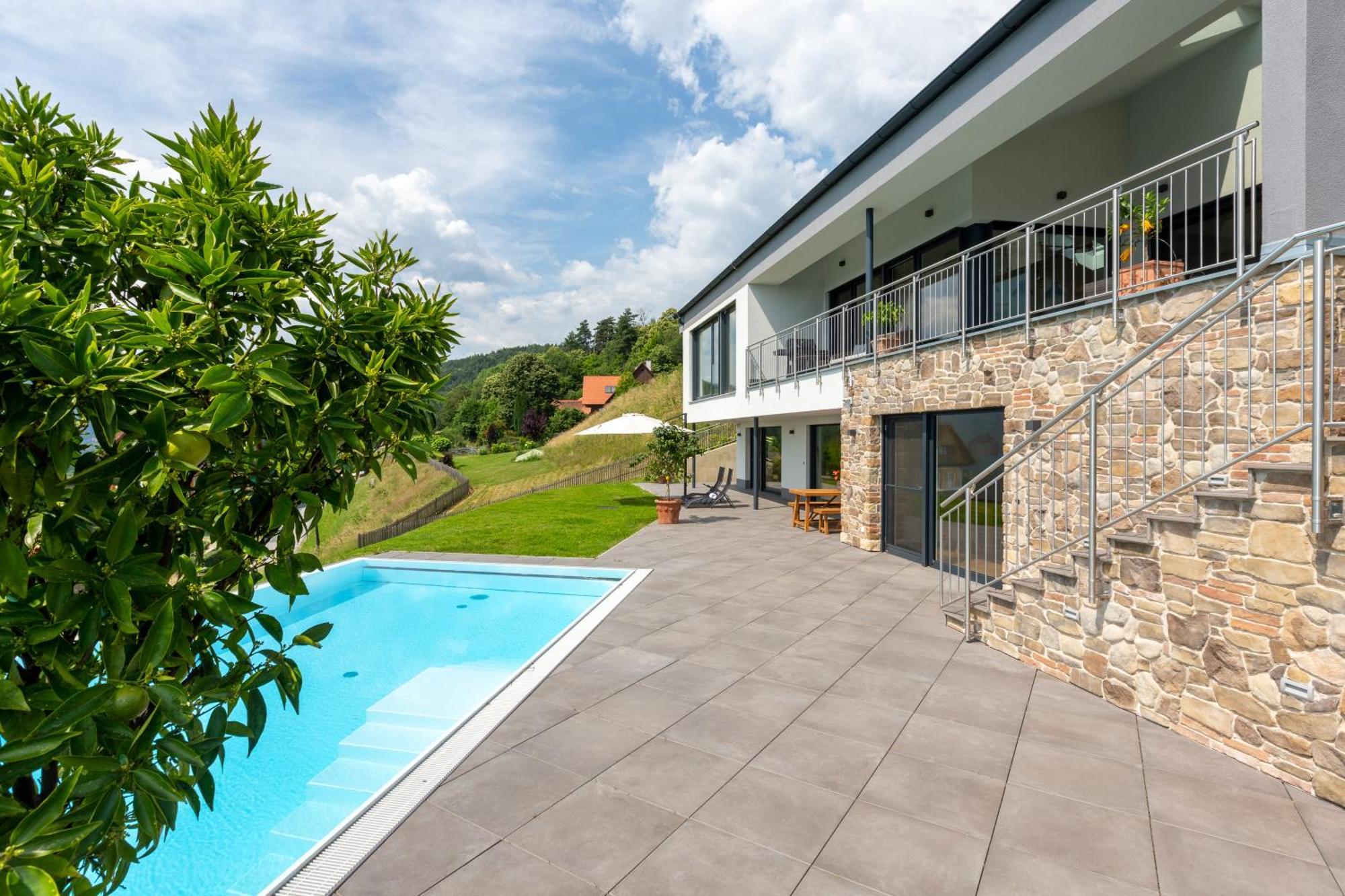 Greim15 --- Ganzes Ferienhaus Mit Fernsicht, Pool, Wellness Deutschlandsberg Eksteriør billede